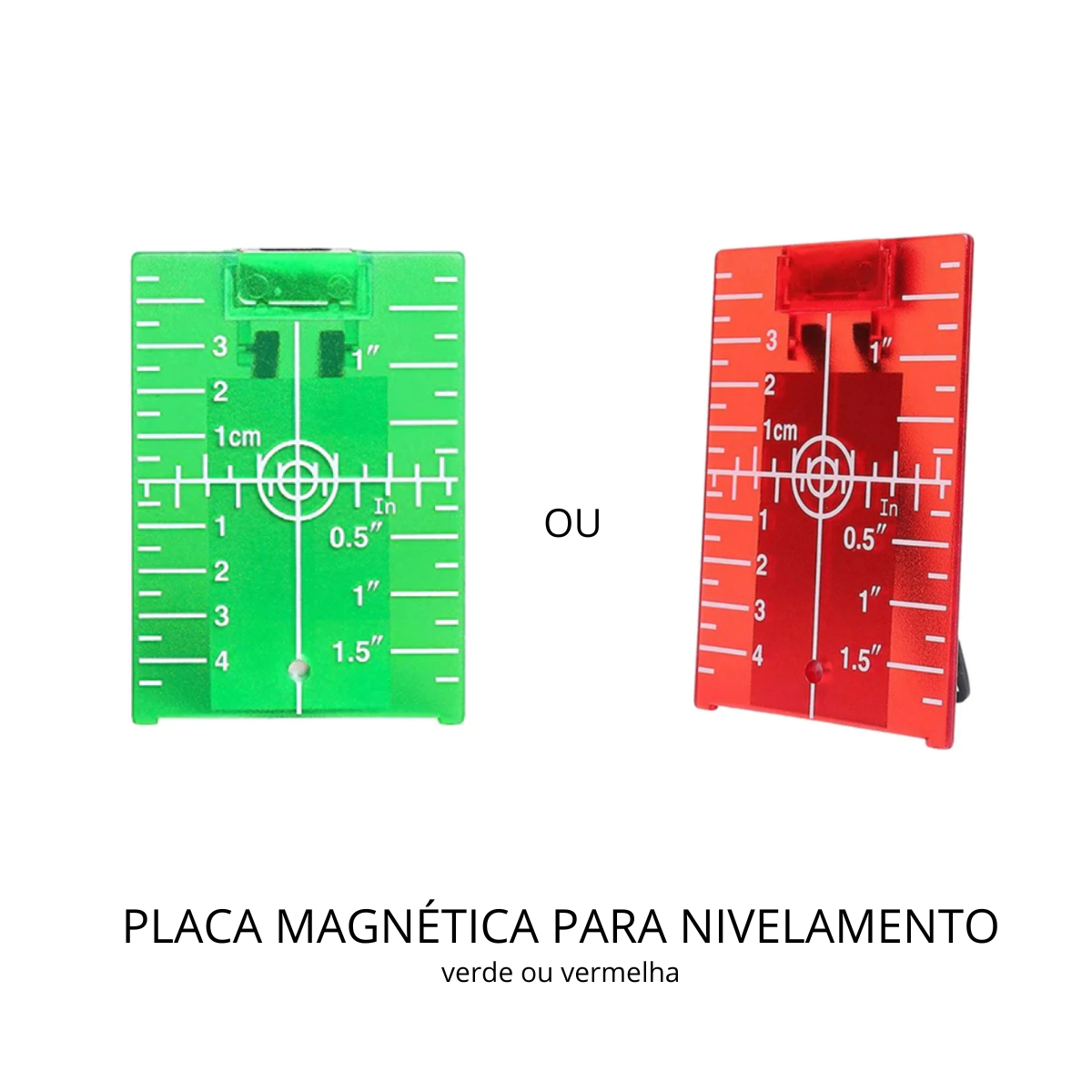 Kit Essencial Montador de Drywall Suporte para Alinhamento + Suporte de Madeira + Placa Magnética Vermelha/Verde