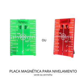 Kit Essencial Montador de Drywall Suporte para Alinhamento + Suporte de Madeira + Placa Magnética Vermelha/Verde