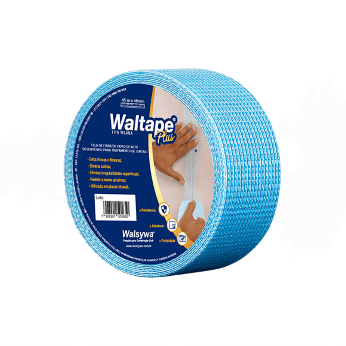 Fita Telada Azul Para Drywall Waltape Plus - Walsywa